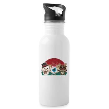 Lustiger Gnom Rentier Weihnachtsmann Weihnachten - Trinkflasche mit integriertem Trinkhalm - Weiß - Rechts