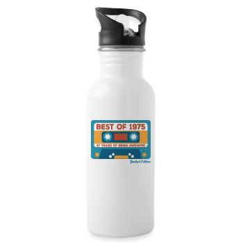 1975 Vintage Vintage Retro Geburtstagsgeschenk - Trinkflasche mit integriertem Trinkhalm - Weiß - Rechts
