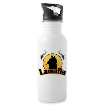 Lamafia (Lama-fia/La Mafia) - Gourde avec paille intégrée - blanc - Droite