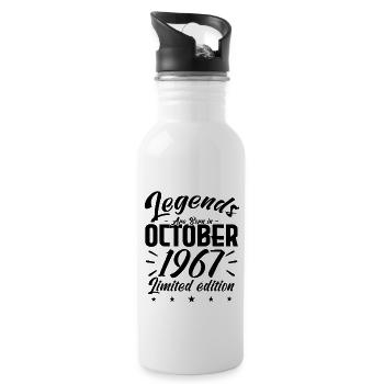 LEGENDS ARE BORN IN OCTOBER 1967 Jubiläumsgeschenk - Trinkflasche mit integriertem Trinkhalm - Weiß - Rechts