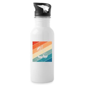 Cherry Fruit Lover Retro Healthy Gift idea - Trinkflasche mit integriertem Trinkhalm - Weiß - Rechts