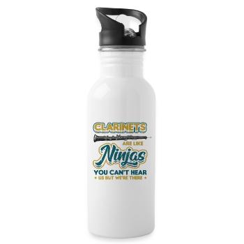 Klarinetten Sind Wie Ninjas Marching Band - Trinkflasche mit integriertem Trinkhalm - Weiß - Rechts