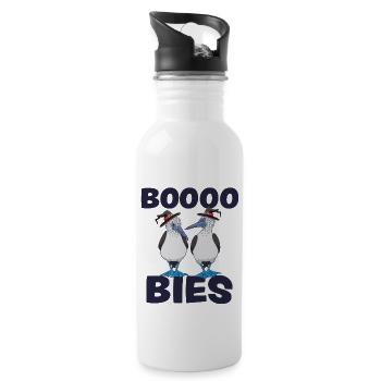 Lustiges Halloween Kostüm Tölpel Vogel BOOOO BIES - Trinkflasche mit integriertem Trinkhalm - Weiß - Rechts