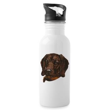 BGS Portrait Birke - Trinkflasche mit integriertem Trinkhalm - Weiß - Rechts