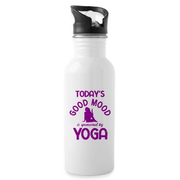 Yogalehrer Spruch Für Yogi Yoga - Trinkflasche mit integriertem Trinkhalm - Weiß - Rechts
