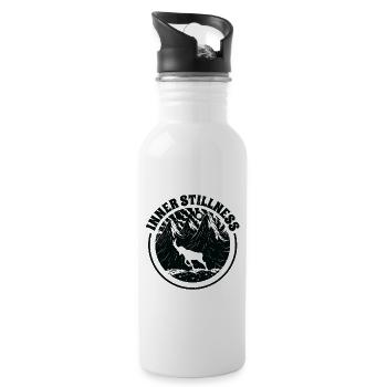 Serenity Nature Lover Hiking Mountains Campers - Water bottle with straw - white - Right
