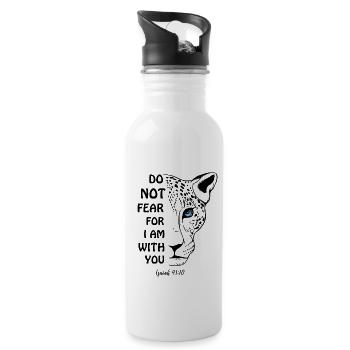 Religiöses Zitat - Trinkflasche mit integriertem Trinkhalm - Weiß - Rechts
