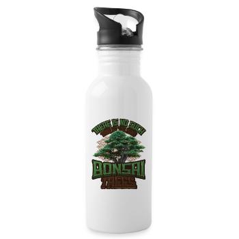 Es Gibt Nicht Zu Viele Bonsai-bäume. - Trinkflasche mit integriertem Trinkhalm - Weiß - Rechts