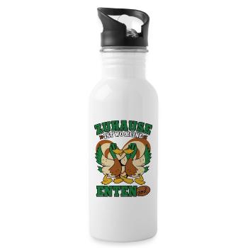 Enten - Trinkflasche mit integriertem Trinkhalm - Weiß - Rechts