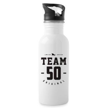 Team 50 Years Original - 50th Birthday - Water bottle with straw - white - Right