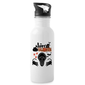 Halloween Halloween Halloween Halloween Halloween - Trinkflasche mit integriertem Trinkhalm - Weiß - Rechts