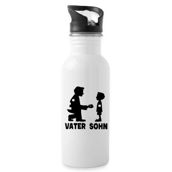 Vater Sohn Puzzle Charakter Wesen Persönlichkeit - Trinkflasche mit integriertem Trinkhalm - Weiß - Rechts