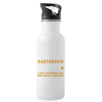 Barkeeper Geschenk Mixologist Spruch Bar - Trinkflasche mit integriertem Trinkhalm - Weiß - Rechts