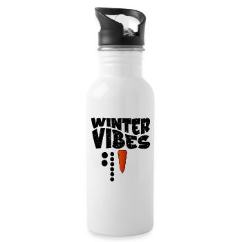 Winter Vibes Snowman - Water bottle with straw - white - Right
