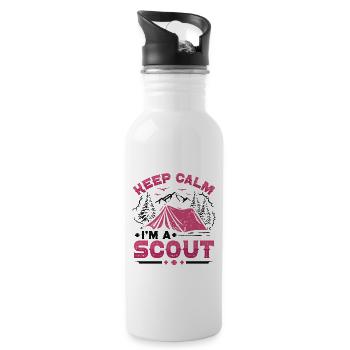 Scout Life Scout Camping Outdoor Scouting - Gourde avec paille intégrée - blanc - Droite