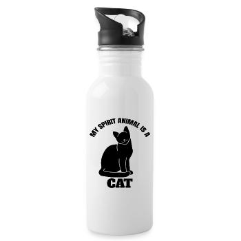 Cat Pet Domestic Cat Kitten Cat Cat Hair - Water bottle with straw - white - Right