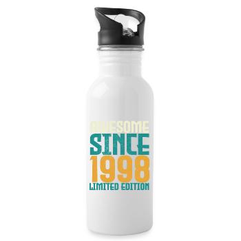 Awesome seit 1998 limitierte Auflage. - Trinkflasche mit integriertem Trinkhalm - Weiß - Rechts