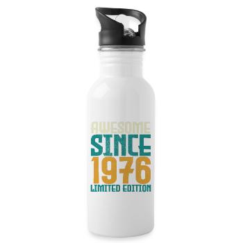 Awesome Since 1976 limited edition. - Water bottle with straw - white - Right