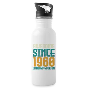 awesome since 1960 Limited Edition - Water bottle with straw - white - Right