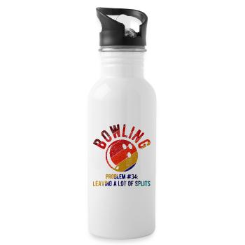 Bowling - Trinkflasche mit integriertem Trinkhalm - Weiß - Rechts