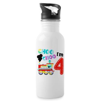 Steam Train Driver Trainspotting - Water bottle with straw - white - Right