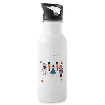 Märchen Klara Nussknacker Figur Prinz Ballett Weih - Trinkflasche mit integriertem Trinkhalm - Weiß - Rechts