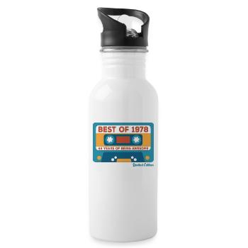 1978 Vintage Vintage Retro Geburtstagsgeschenk - Trinkflasche mit integriertem Trinkhalm - Weiß - Rechts