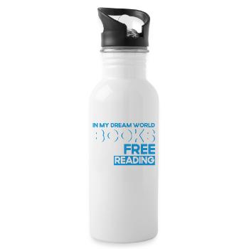 Book reading bookwork gift reading books - Water bottle with straw - white - Right