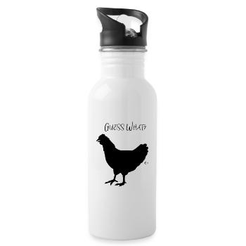 Guess What? Chicken Butt - Water bottle with straw - white - Right