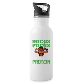 Hocus Pocus I Need Fokus Gym Halloween - Trinkflasche mit integriertem Trinkhalm - Weiß - Rechts