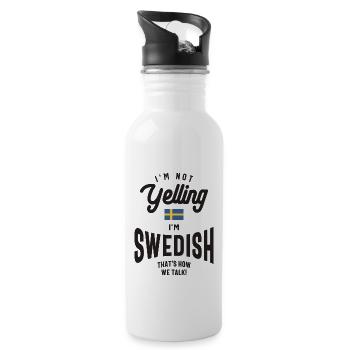 I'm not yelling I'm Swedish Funny Swedish Pride - Water bottle with straw - white - Right