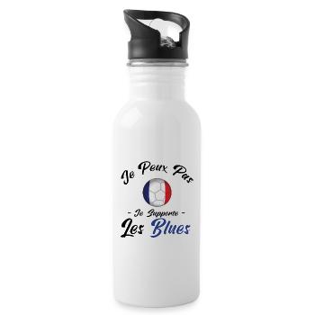 je peux pas , je supporte les bleus. France - Gourde avec paille intégrée - blanc - Droite