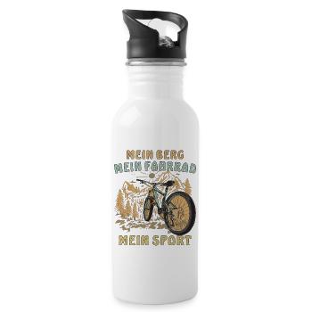 MEIN BERG MEIN FAHRRAD - Trinkflasche mit integriertem Trinkhalm - Weiß - Rechts