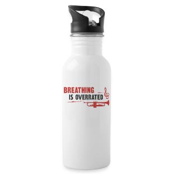 Trumpet Player Breathing Is So - Trinkflasche mit integriertem Trinkhalm - Weiß - Rechts