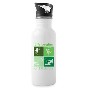 La vie commence à 20 nœuds, Lifestyle Vintage Design - Gourde avec paille intégrée - blanc - Droite