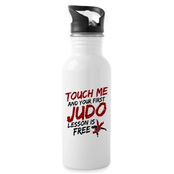 Japanischer Kampfsport Judo - Trinkflasche mit integriertem Trinkhalm - Weiß - Rechts