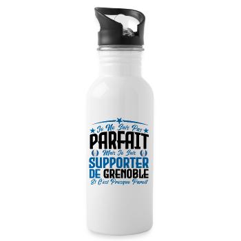 je ne suis pas parfait, supporteur de Grenoble. - Gourde avec paille intégrée - blanc - Droite