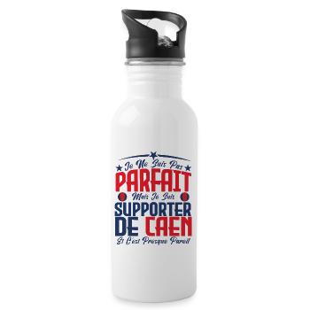 je ne suis pas parfait, supporteur de Caen. - Gourde avec paille intégrée - blanc - Droite