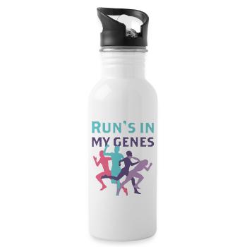 Lustiges Marathon Läufer Laufen Cross Country - Trinkflasche mit integriertem Trinkhalm - Weiß - Rechts