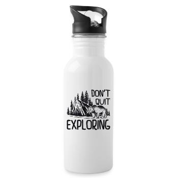 Erkundung Abenteurer Reisen Wandern Natur Wandern - Trinkflasche mit integriertem Trinkhalm - Weiß - Rechts