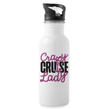 Cruise Ship Vacation Girl Crazy - Water bottle with straw - white - Right