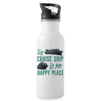 Cruise Ship Vacation Vintage The - Water bottle with straw - white - Right