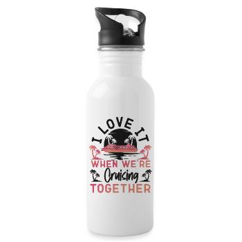 Cruise Ship Vacation Friends - Water bottle with straw - white - Right