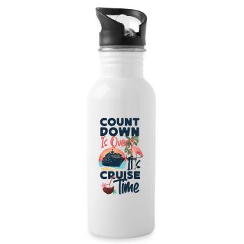 Cruise Ship Vacation Count Down Is - Water bottle with straw - white - Right