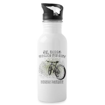 FAHRRAD HE DIGGA - Trinkflasche mit integriertem Trinkhalm - Weiß - Rechts