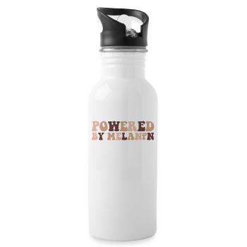 Powered By Melanin Proud Melanated Black - Water bottle with straw - white - Right