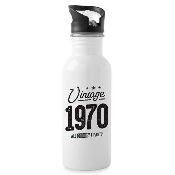 Millésime né en 1970 - 52ème anniversaire - Gourde avec paille intégrée - blanc - Droite