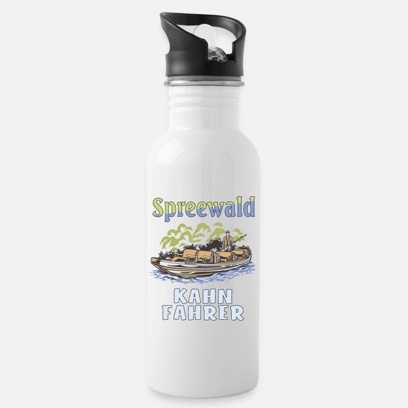 SPREEWALD KAHN FAHRER - Trinkflasche mit integriertem Trinkhalm - Weiß