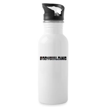 bodybuilding - Trinkflasche mit integriertem Trinkhalm - Weiß - Rechts