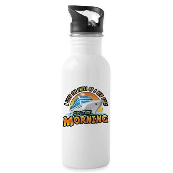 I love the smell of a new Port in the Morning. - Water bottle with straw - white - Right